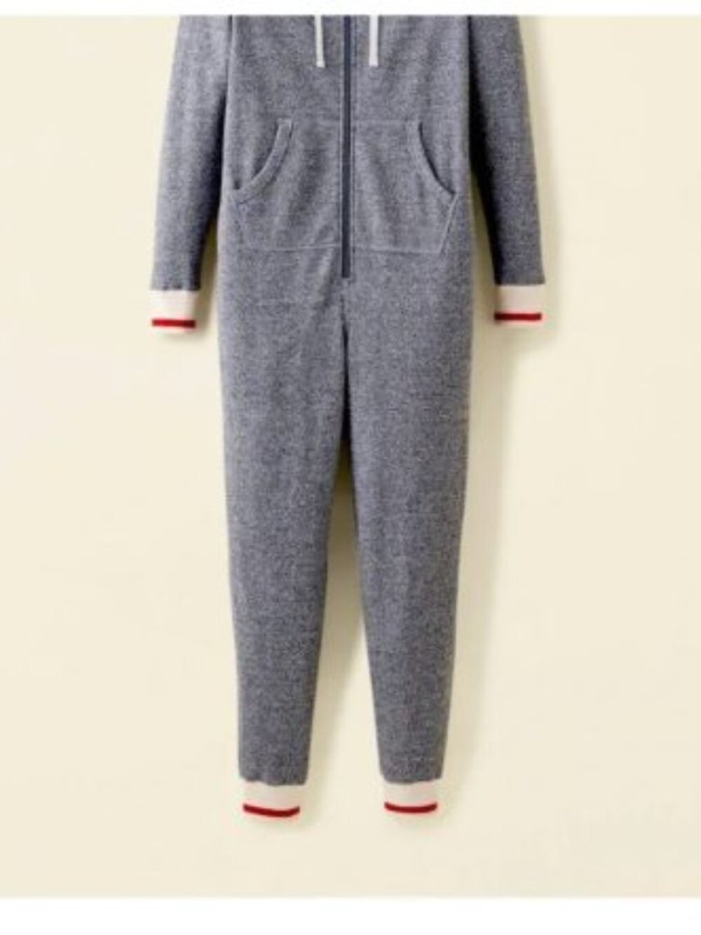 Roots Adult Hooded Onesie Gray Full Zip Lounge Jumpsuit